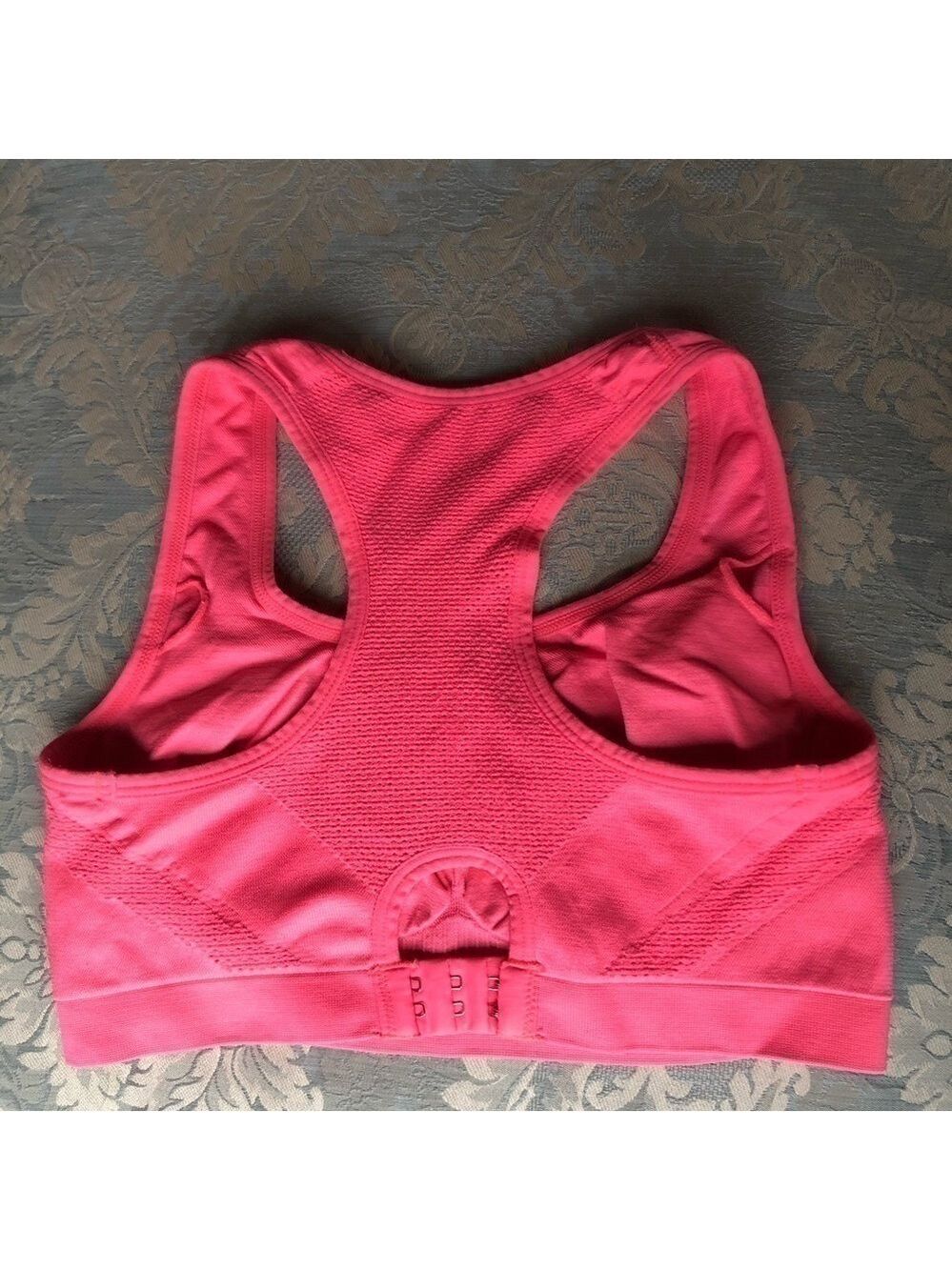 Neon coral medium impact racer back sports bra size medium - Picture 12 of 13